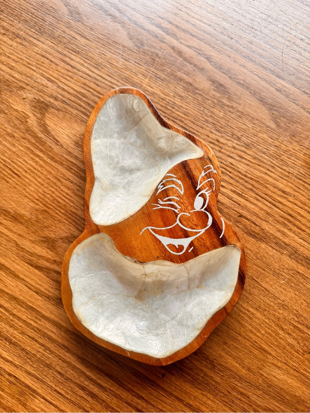 Disney Shell & Wood Trinket Tray
